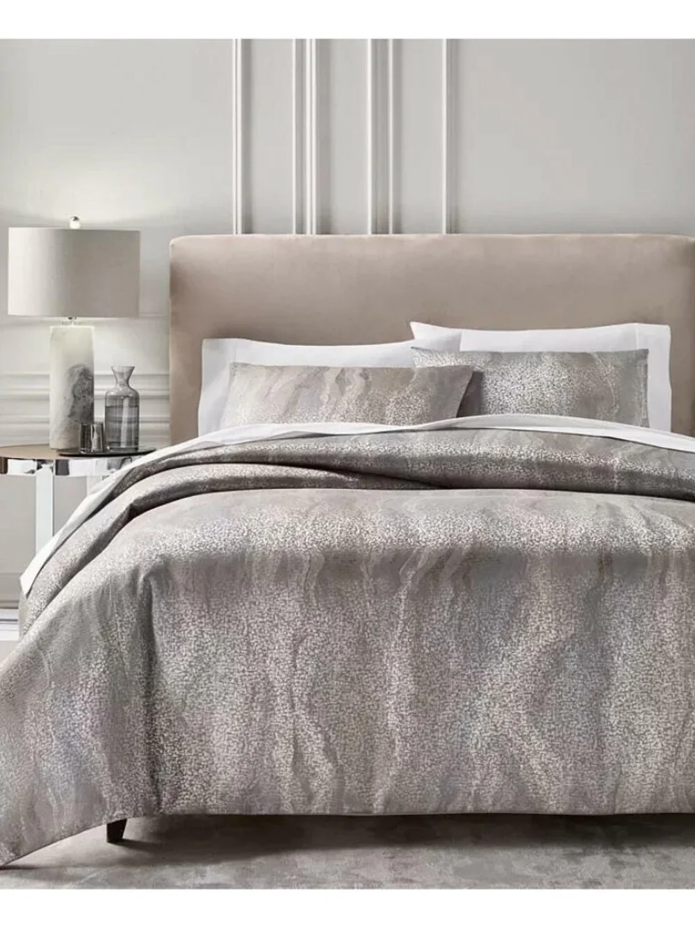 Hotel Collection Terra 3Pc Comforter Set King Gray Taupe MSRP $625